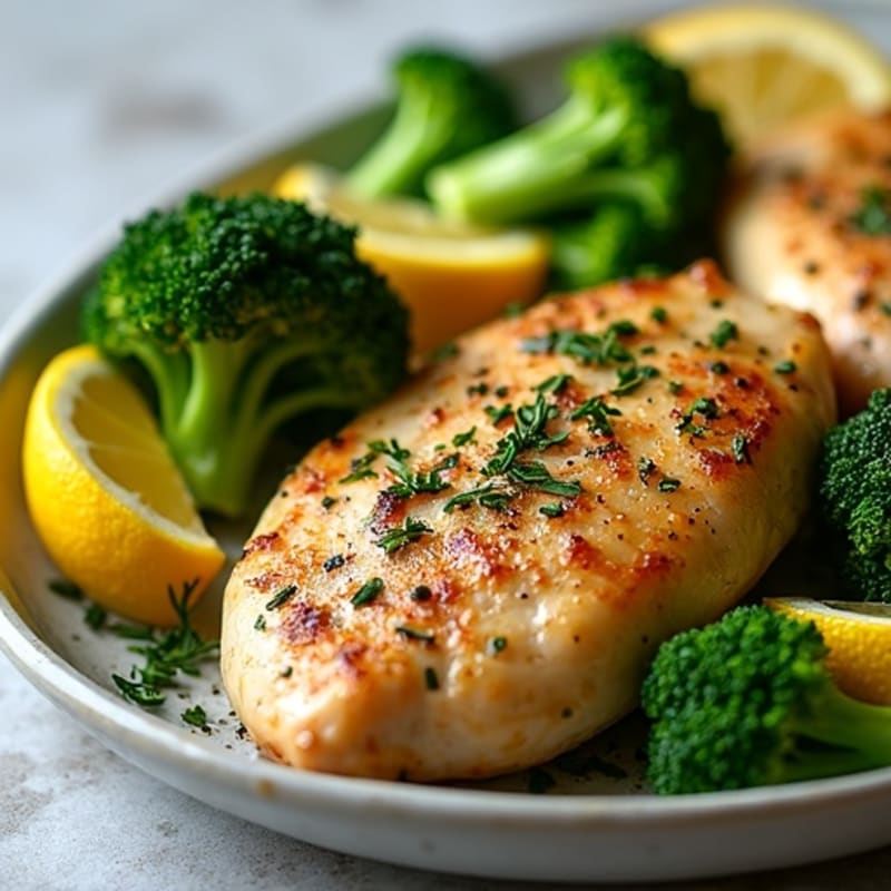 Sheet Pan Lemon Herb Chicken and Roasted Broccoli