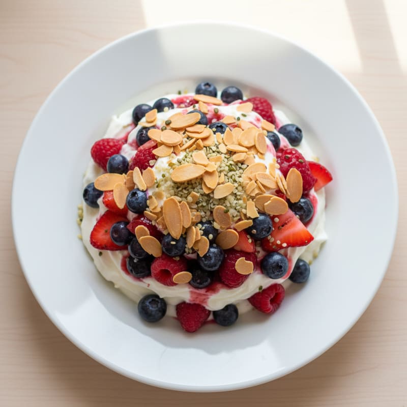 Greek Yogurt Protein Parfait with Mixed Berries