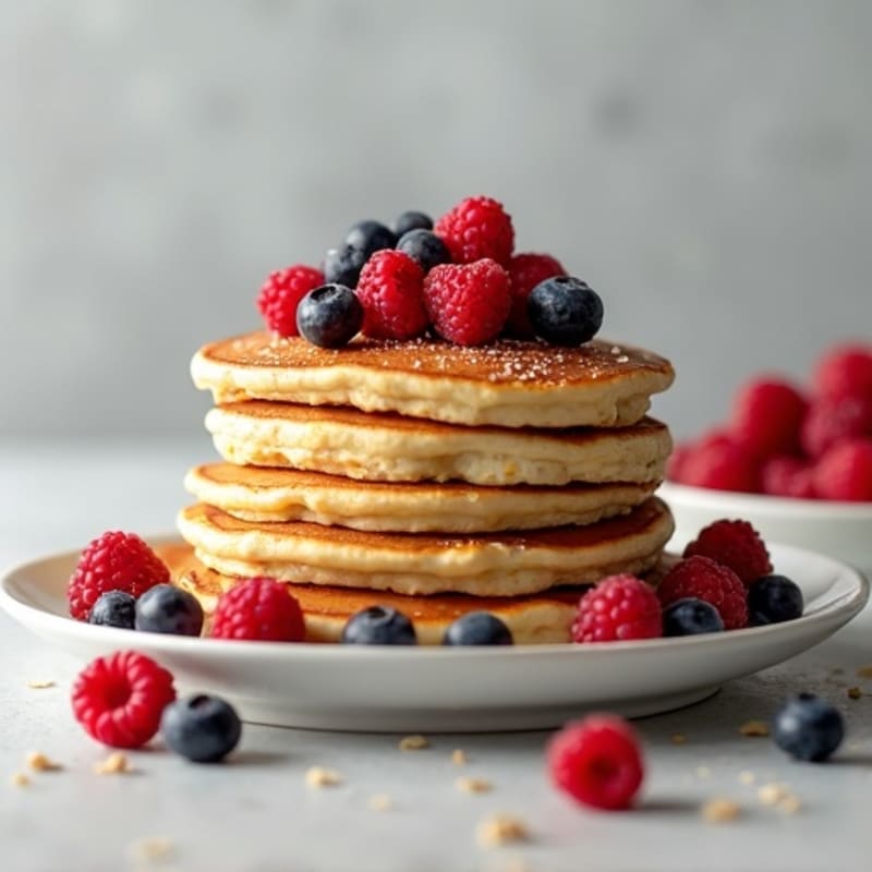 Fluffy High-Protein Berry Pancakes