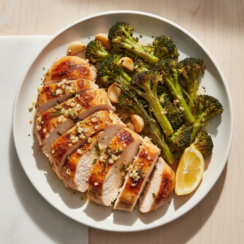 Garlic-Herb Roasted Chicken and Broccoli