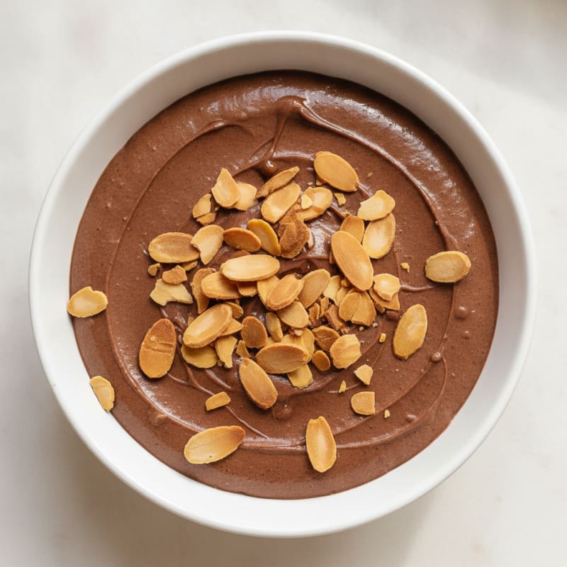 Creamy Chocolate Protein Pudding with Almonds