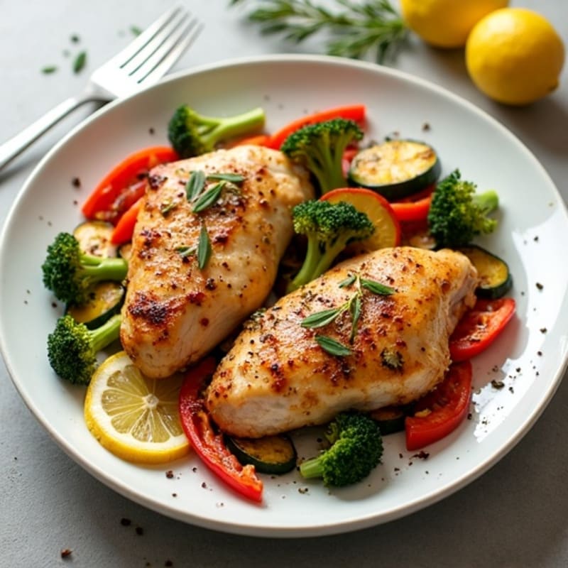 Crispy Lemon Herb Sheet Pan Chicken with Roasted Vegetables