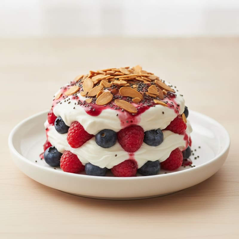 Greek Yogurt Protein Parfait with Mixed Berries
