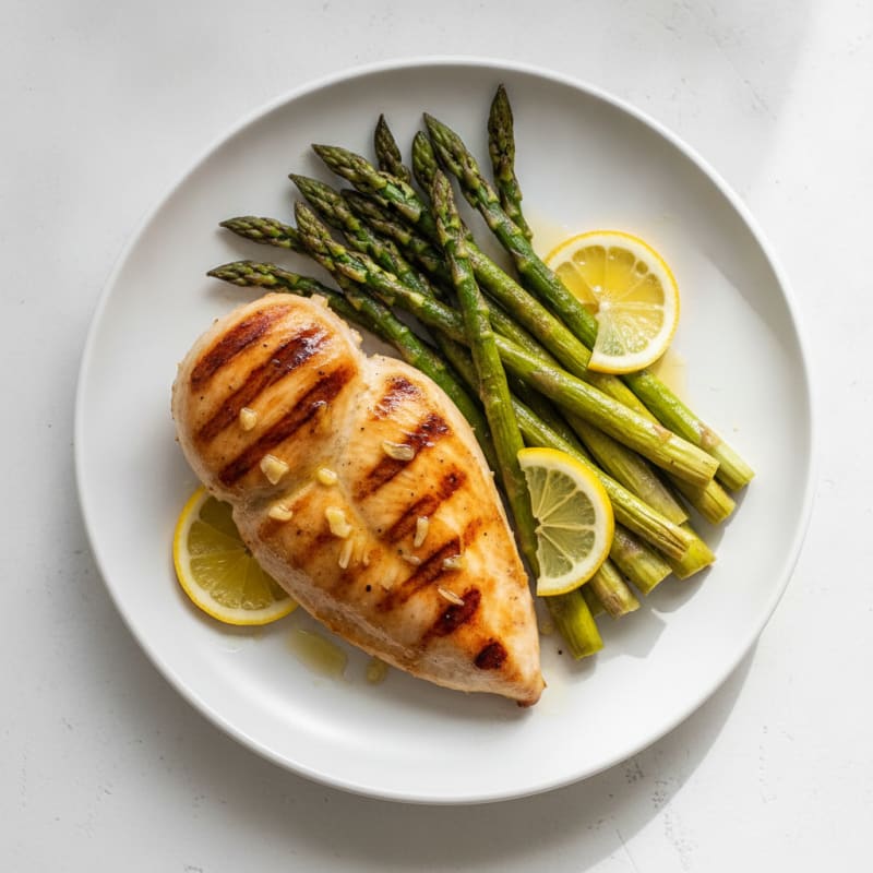 Grilled Chicken Breast with Roasted Asparagus