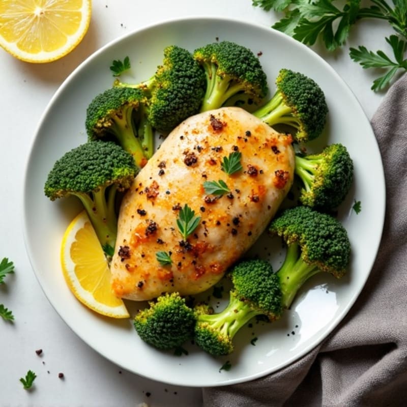 Sheet Pan Lemon Garlic Chicken and Roasted Broccoli