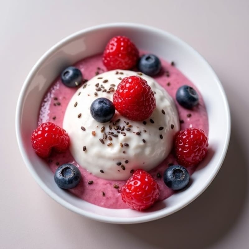 Silky Greek Yogurt Protein Mousse with Mixed Berries