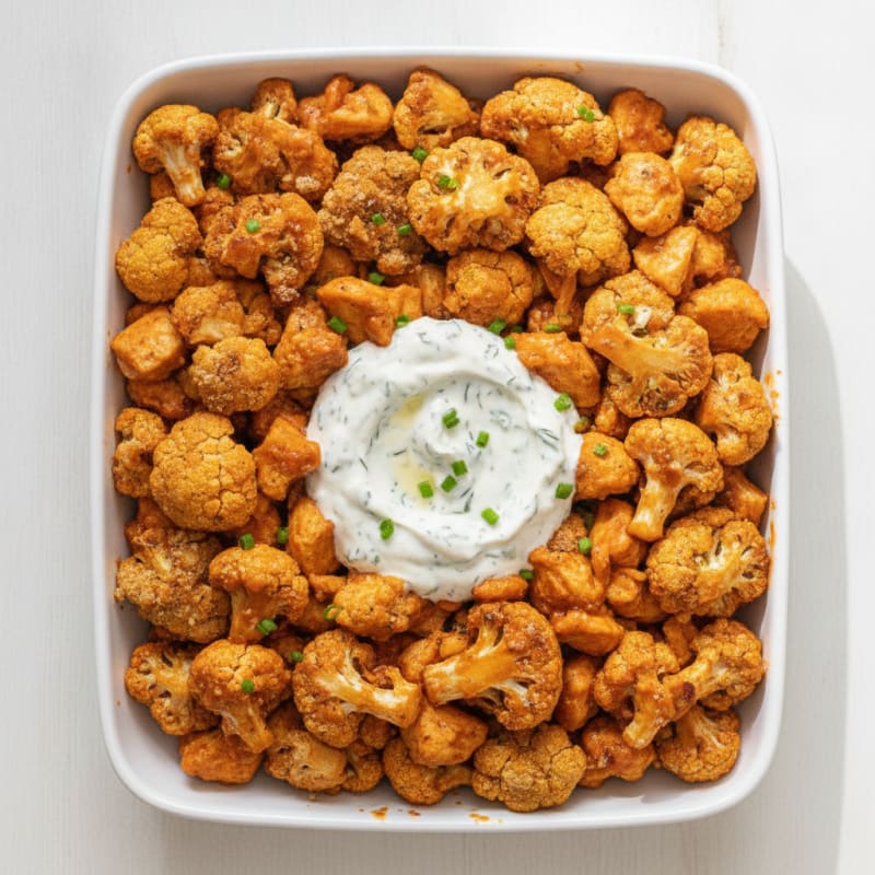 High-Protein Buffalo Chicken and Cauliflower Bites