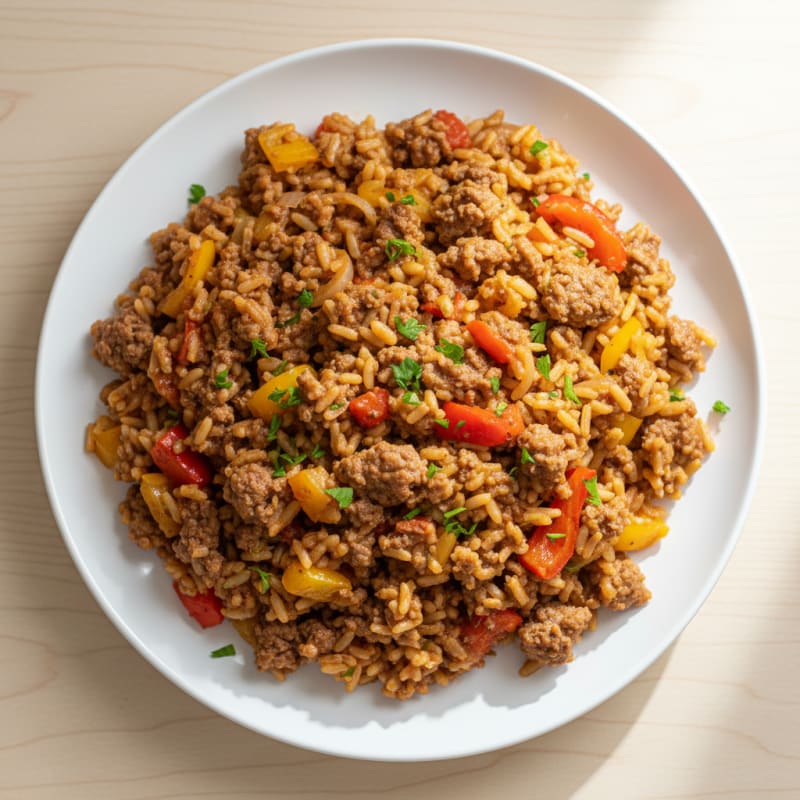 Smoky Ground Beef and Rice Skillet