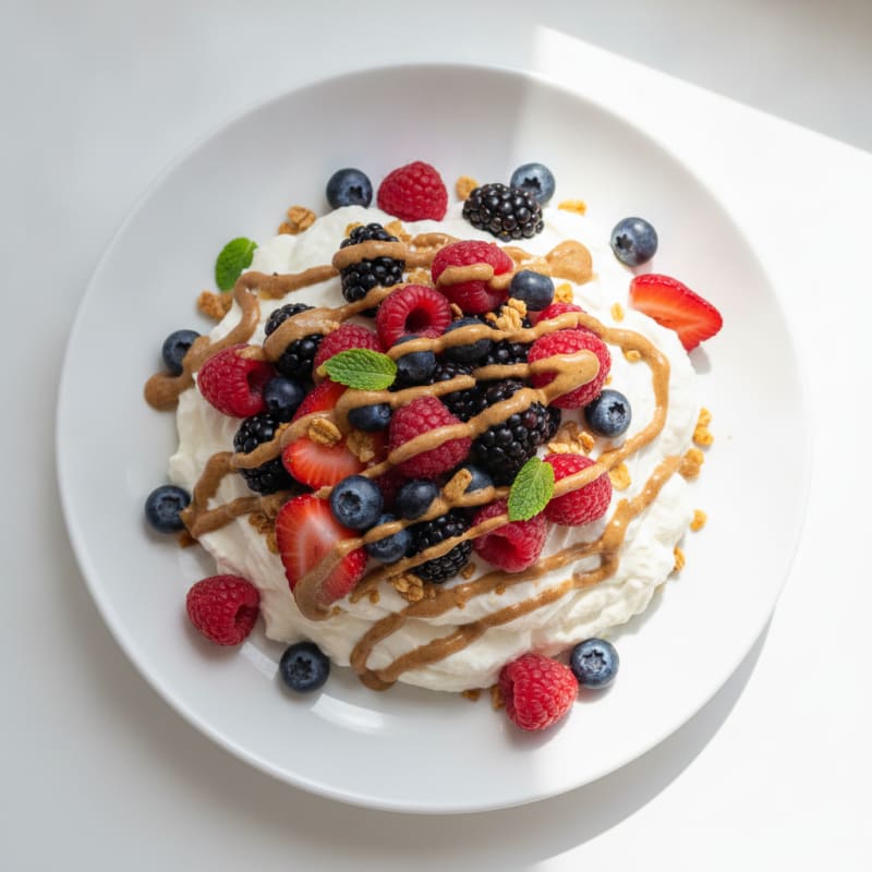 Silky Greek Yogurt Protein Mousse with Mixed Berries