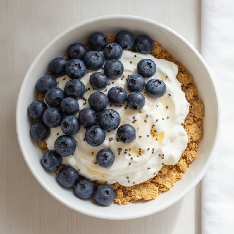 Protein Weetabix Cheesecake Bowl with Blueberries