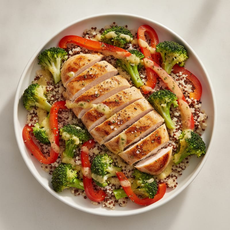 Hearty Chicken and Vegetable Grain Bowl