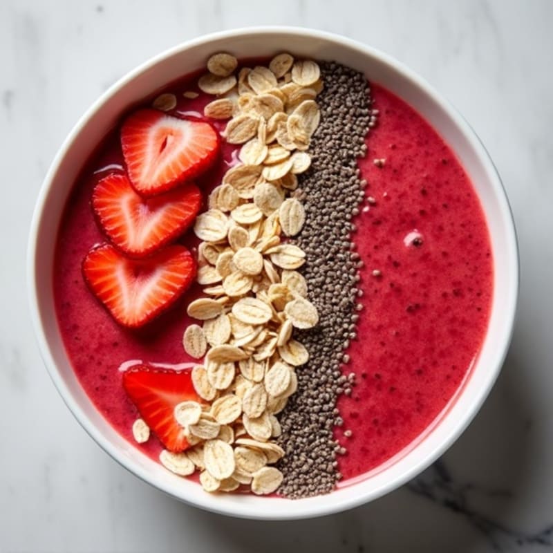 Fresh Strawberry Protein Smoothie Bowl