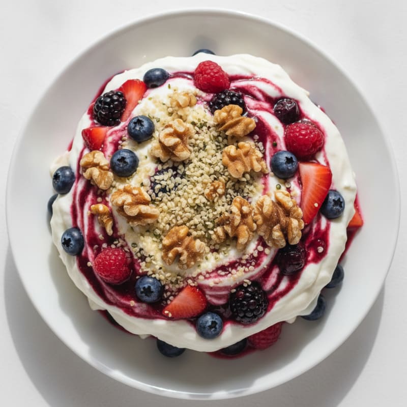 Greek Yogurt Protein Parfait with Mixed Berries