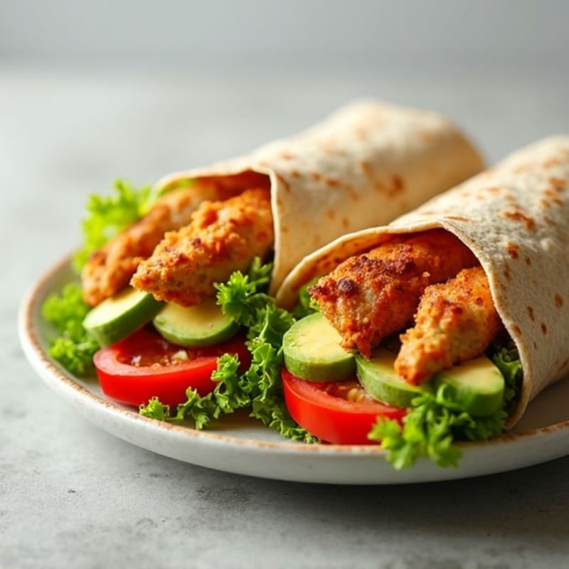 Crispy Grilled Chicken and Crunchy Vegetable Wrap