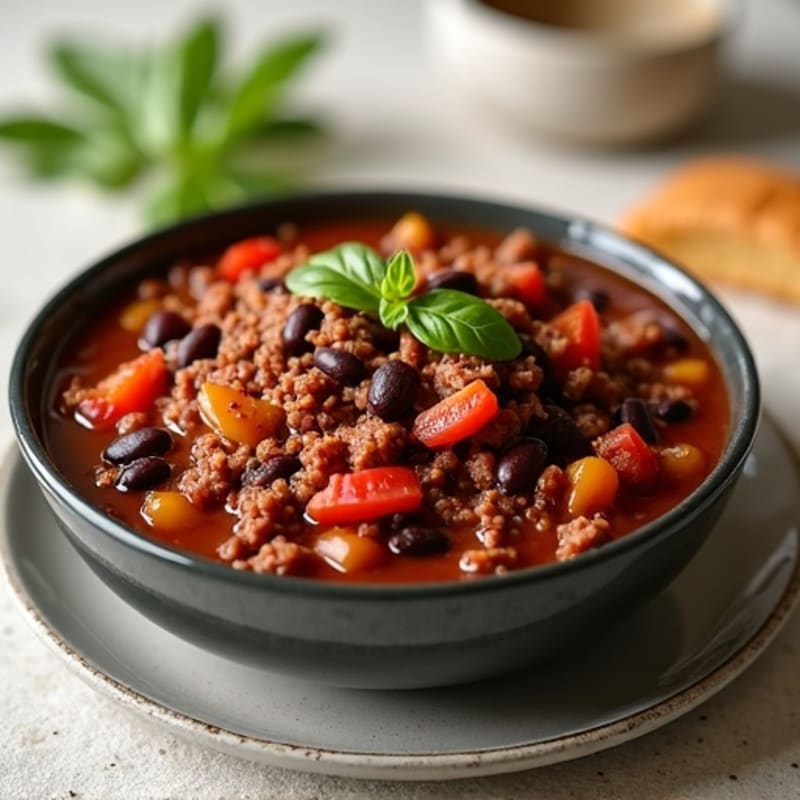 Hearty Black Bean and Ground Beef Chili