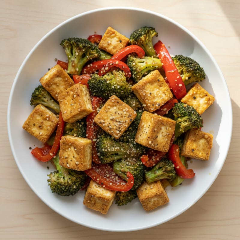 Baked Tofu with Roasted Vegetables