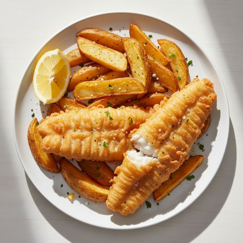 Crispy Beer-Battered Fish and Chips