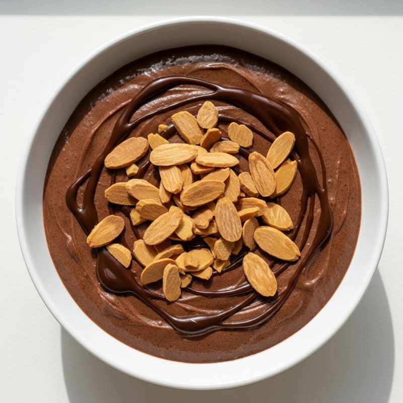 Silky Chocolate Protein Pudding with Almonds