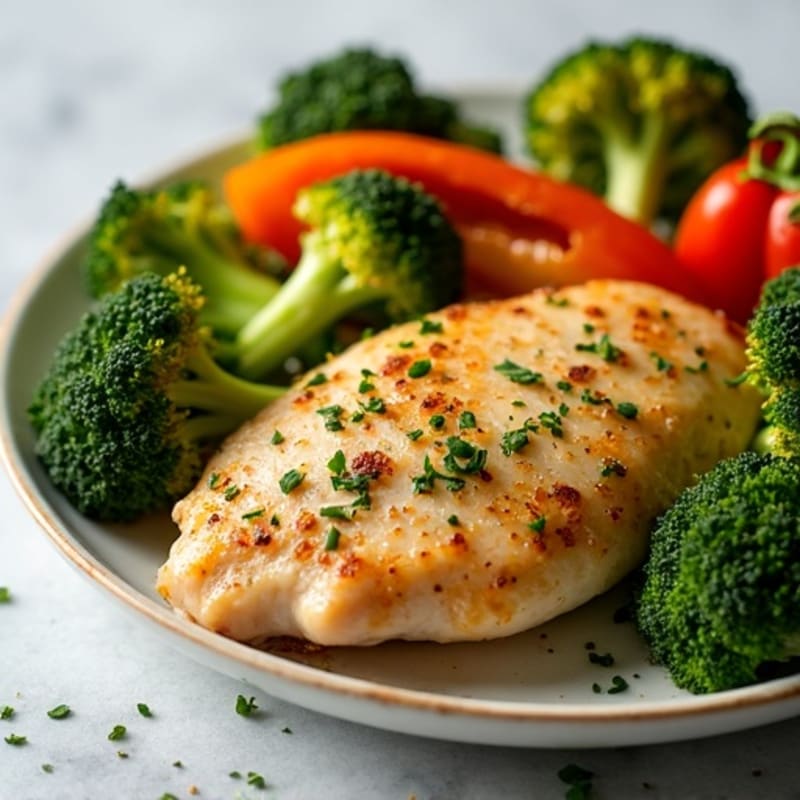Sheet Pan Lemon Garlic Chicken with Crispy Roasted Broccoli and Bell Peppers