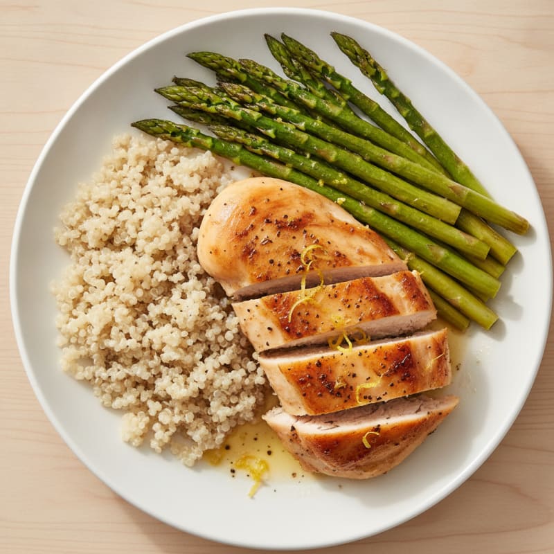Lemon Herb Roasted Chicken with Asparagus