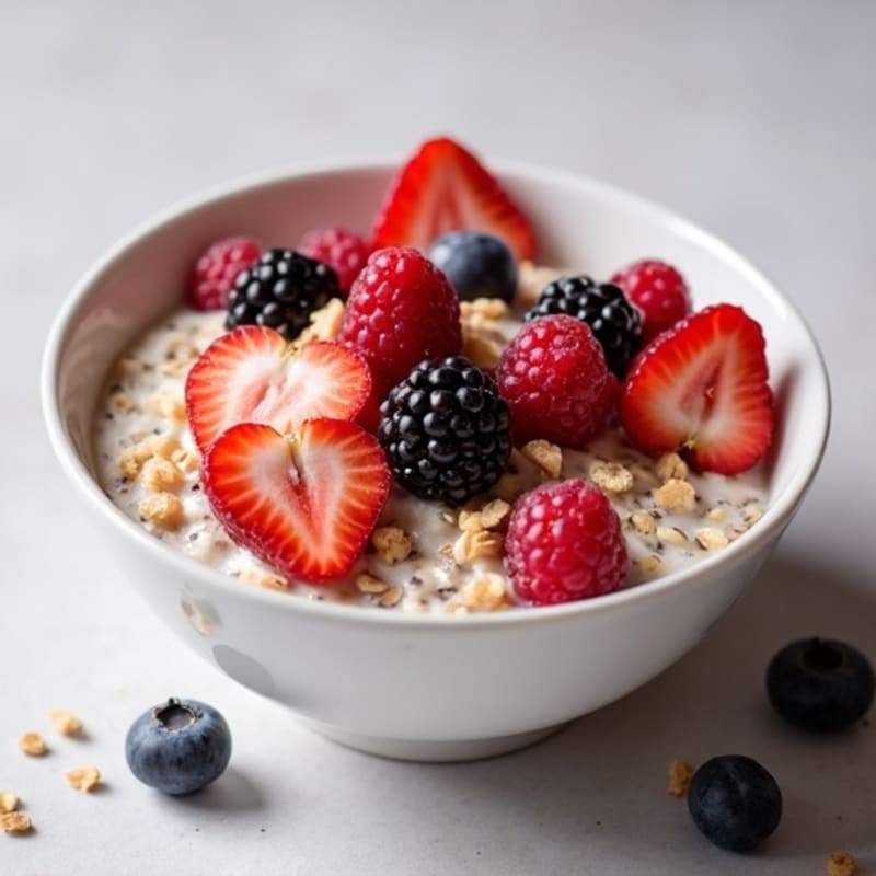 Vanilla-Berry Protein Overnight Oats
