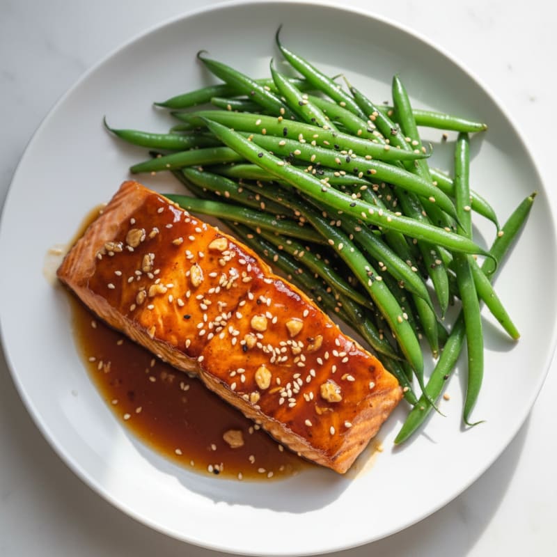 Pan-Seared Teriyaki Salmon with Green Beans