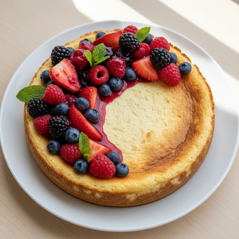 Creamy Greek Yogurt Protein Cheesecake with Fresh Berries