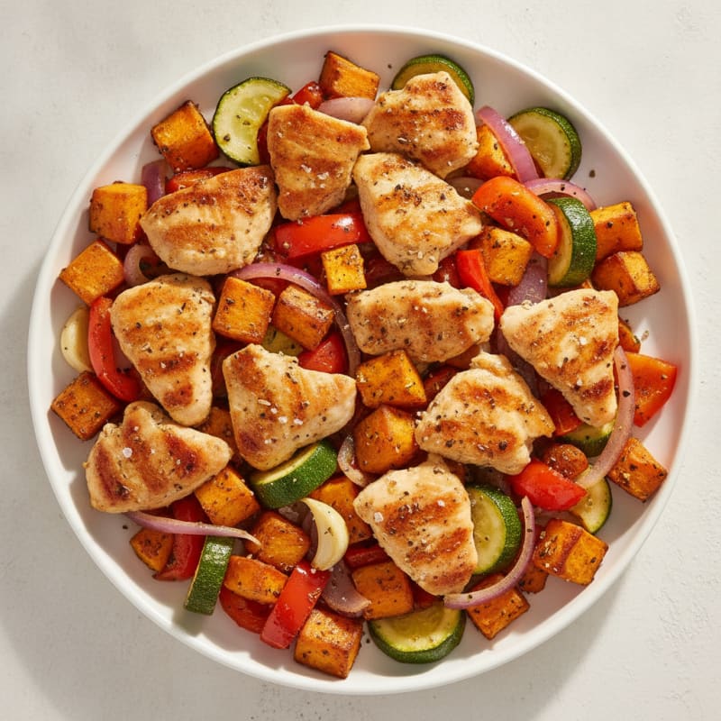 Chicken and Roasted Vegetable Skillet