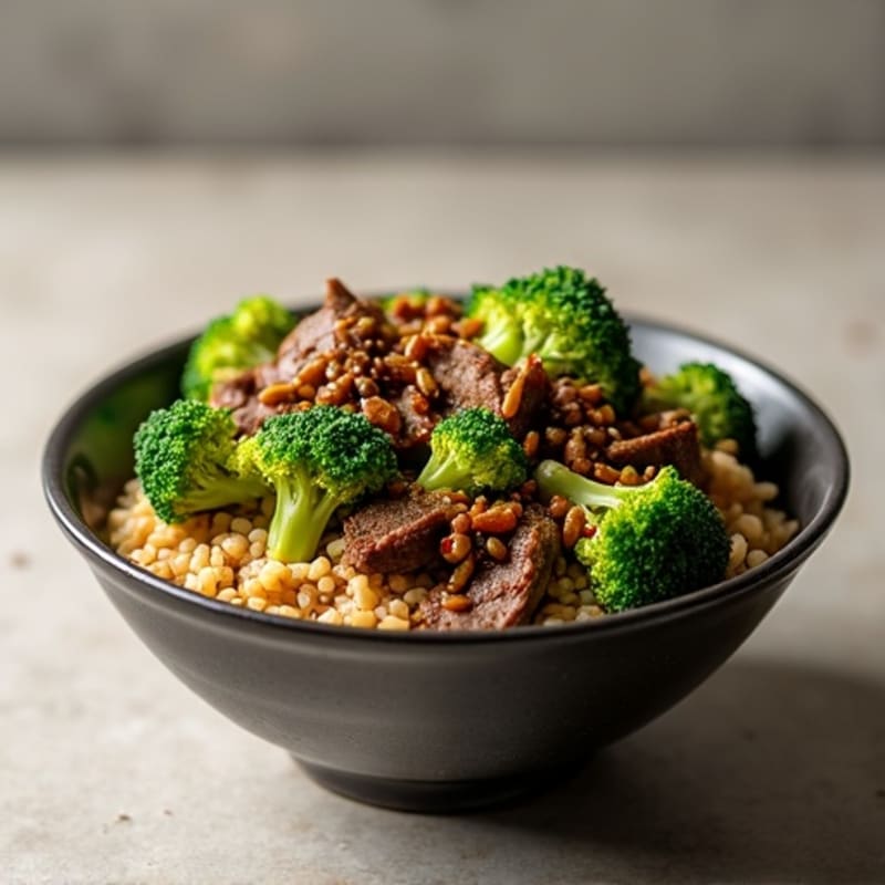 Ginger-Garlic Beef and Broccoli Rice Bowl