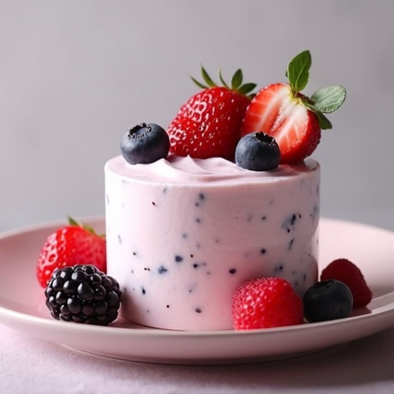 Greek Yogurt Protein Mousse with Mixed Berries