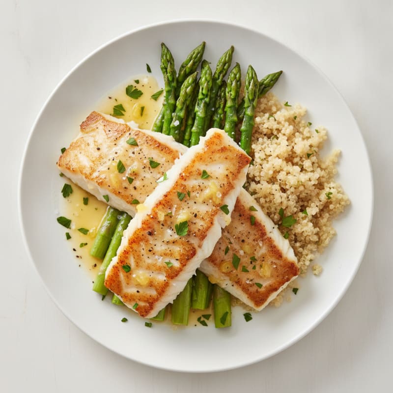 Pan-Seared Cod with Roasted Asparagus
