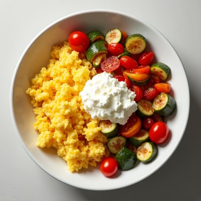 Scrambled Egg and Roasted Vegetable Breakfast Bowl