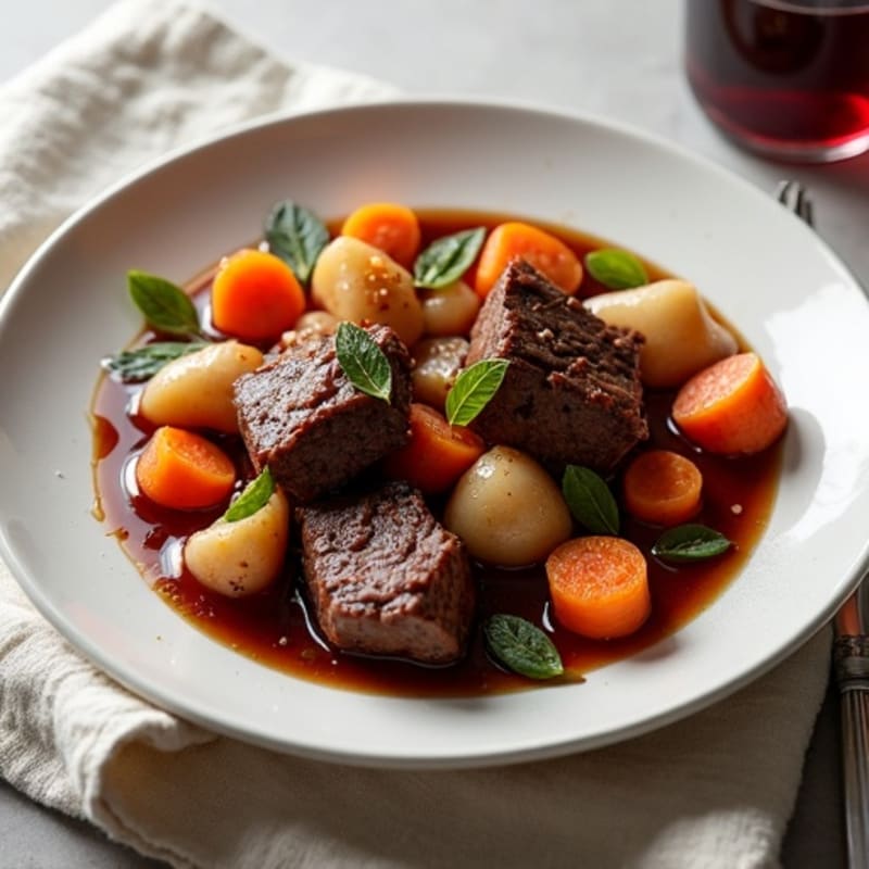 Hearty Red Wine Braised Beef with Root Vegetables