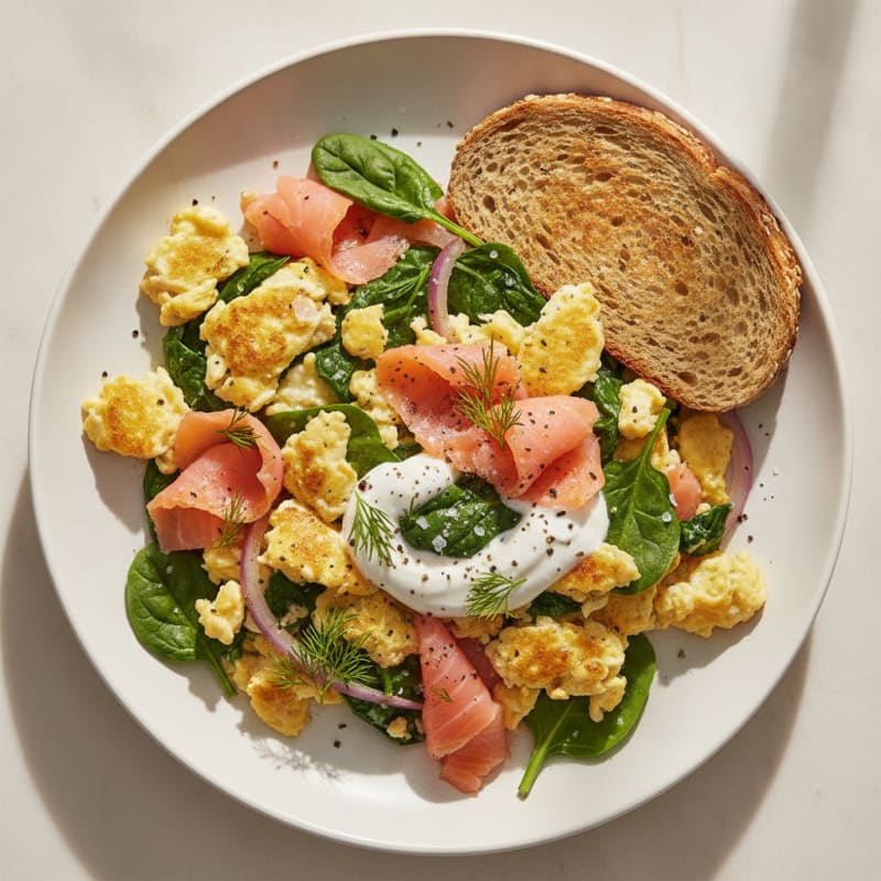 Smoked Salmon & Dill Breakfast Scramble