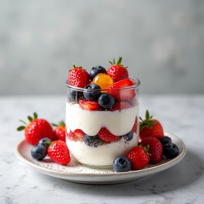 Greek Yogurt Parfait with Berries and Chia Seeds