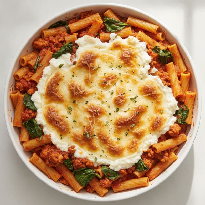Baked Ziti with Ricotta and Marinara