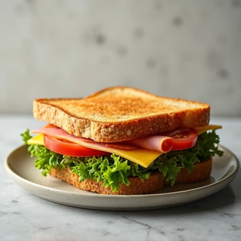 Lean Ham and Swiss Open-Face Melt with Fresh Greens