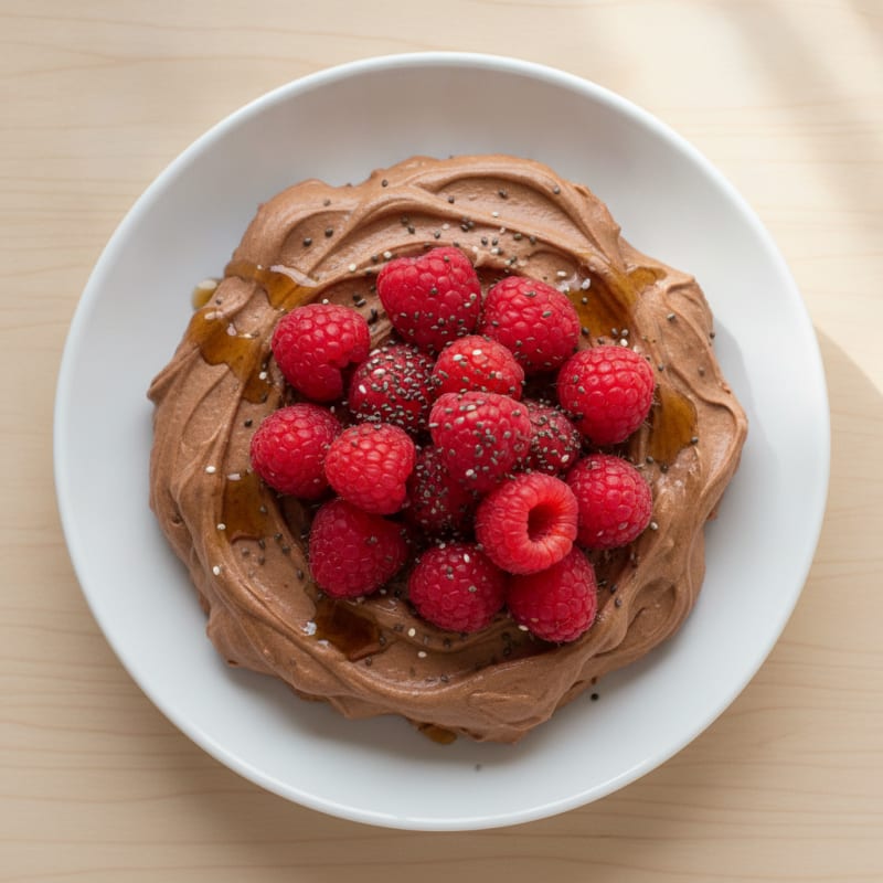 Chocolate Greek Yogurt Raspberry Mousse