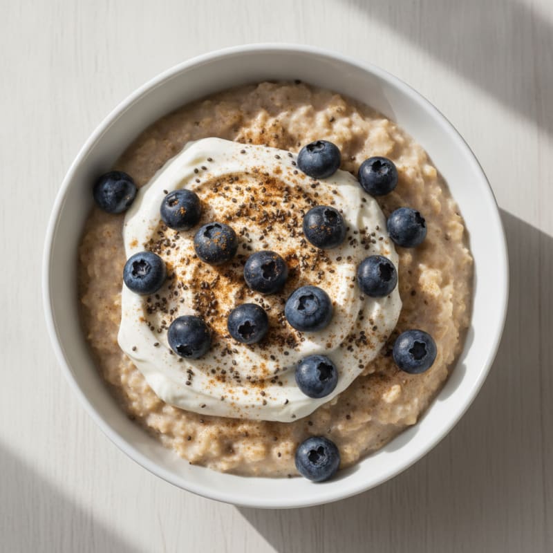 Berry Oatmeal with Greek Yogurt and Chia Seeds