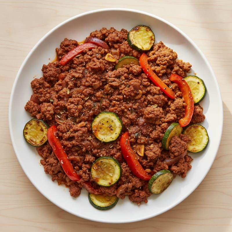 Ground Bison and Vegetable Skillet