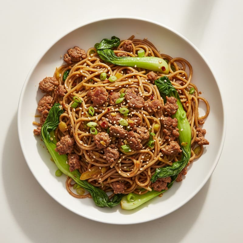 Savory Ground Beef and Garlic Noodles