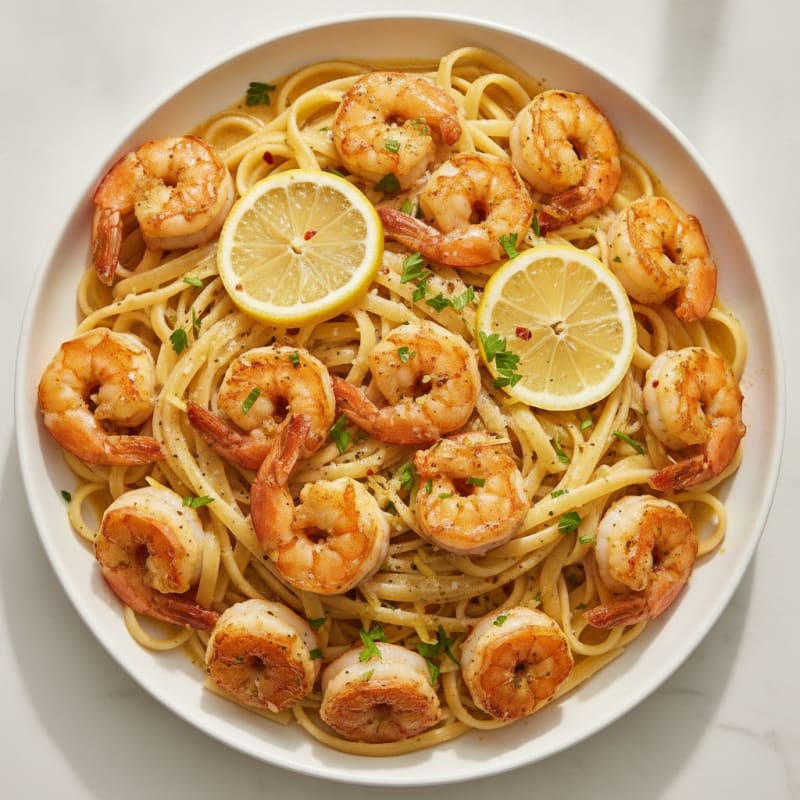 Garlic Butter Shrimp Scampi with Linguine