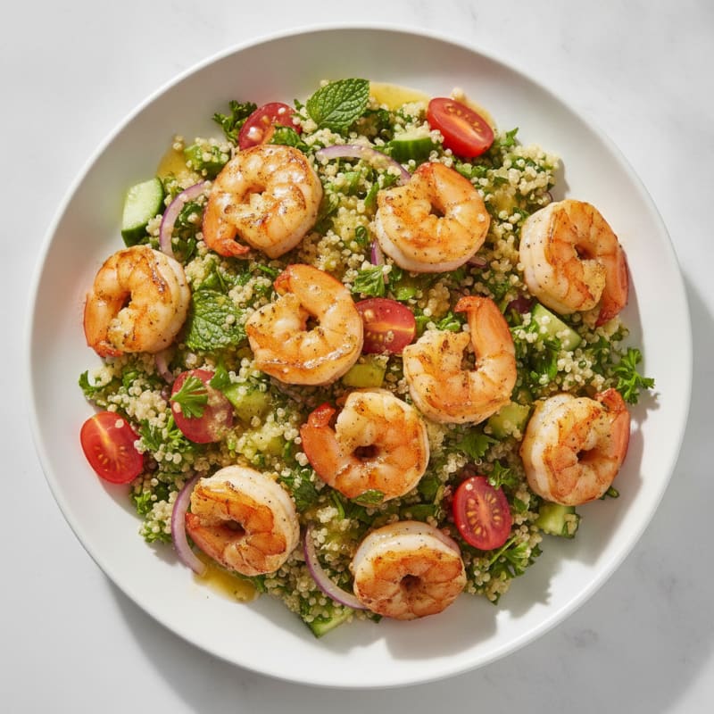 High-Protein Shrimp Quinoa Tabbouleh