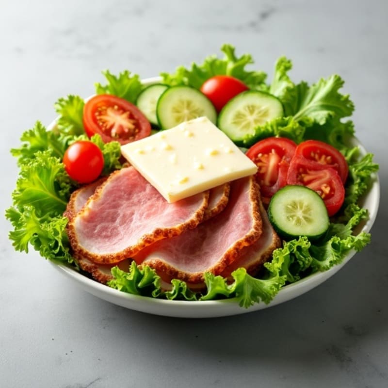 Deli Meat and Provolone Salad with Crispy Romaine and Zesty Herb Dressing