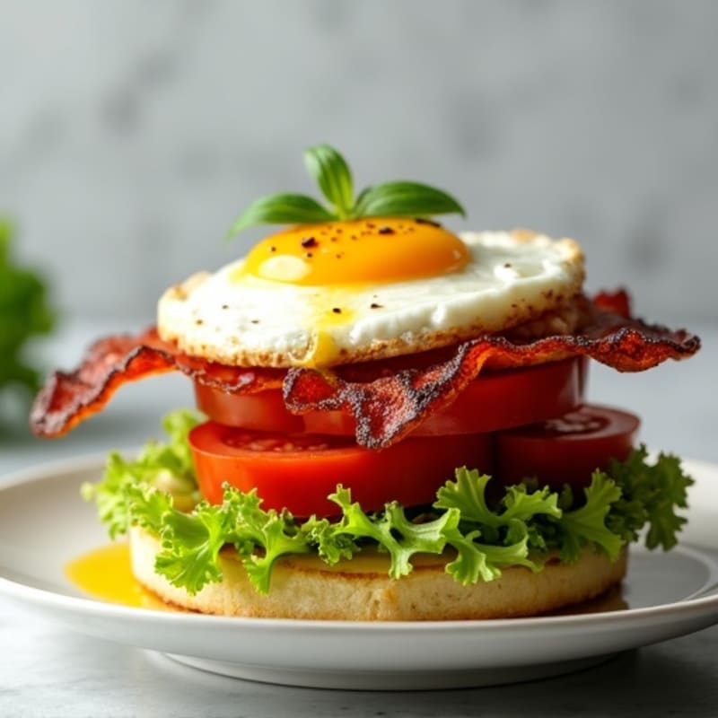 Crispy Turkey Bacon Lettuce Tomato Stack