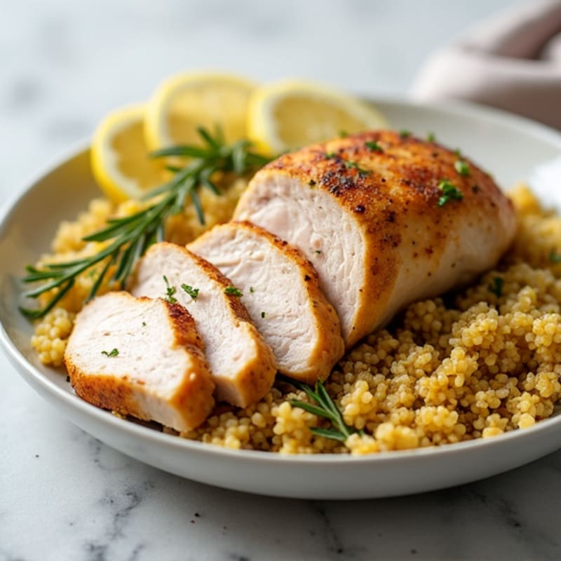 Herb-Roasted Turkey with Lemon Garlic Quinoa