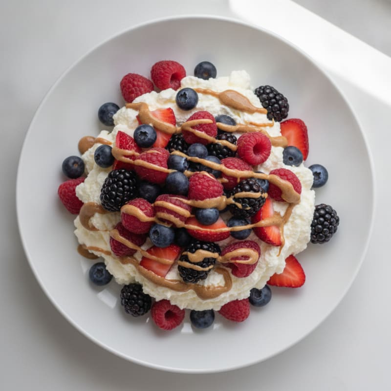 Silky Greek Yogurt Protein Mousse with Mixed Berries