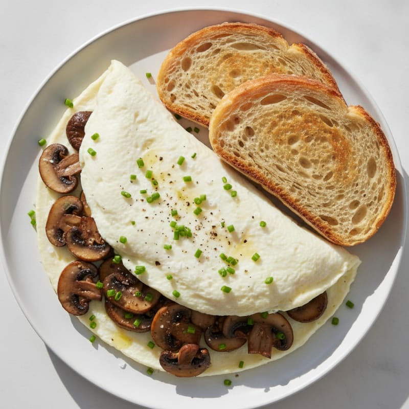 Mushroom and Chive Egg White Omelette