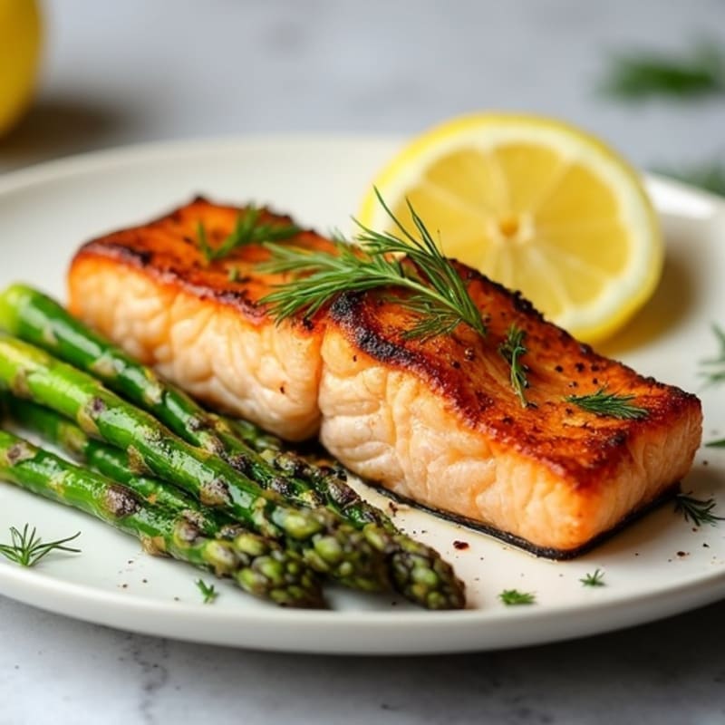 Lemon-Herb Roasted Salmon with Crispy Asparagus