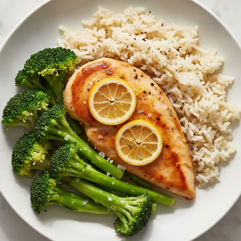 Lemon-Herb Chicken with Basmati Rice and Broccoli